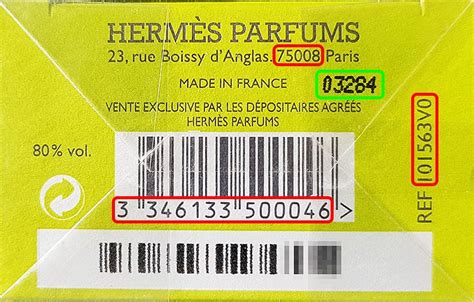 barcode 99 hermes|Hermes perfume by batch code.